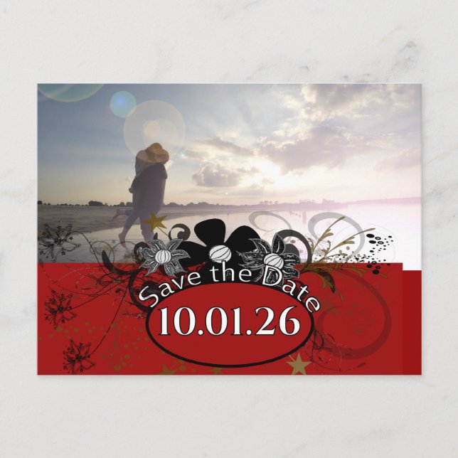 Burgundy Vin Deep Red Ditt foto Meddelande Vykort (Framsida)