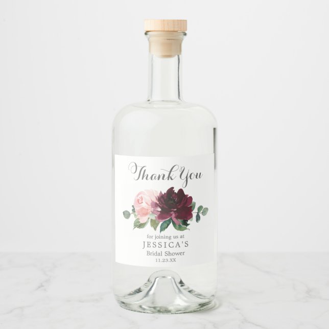  Burgundy Vin Flaska Spritflaskor Etikett (Framsida)