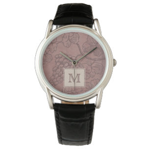 Burgundy Vin Grapevine Monogram Armbandsur