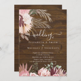 Burgundy Vin Pampas Grass Tropical Bröllop