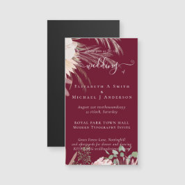 Burgundy Vin Pampas Grass Tropical Bröllop