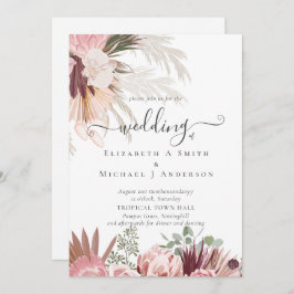 Burgundy Vin Pampas Grass Tropical Bröllop