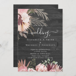 Burgundy Vin Pampas Grass Tropical Bröllop