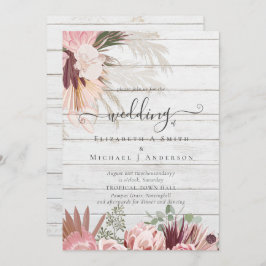 Burgundy Vin Pampas Grass Tropical Bröllop