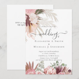 Burgundy Vin Pampas Grass Tropical Bröllop