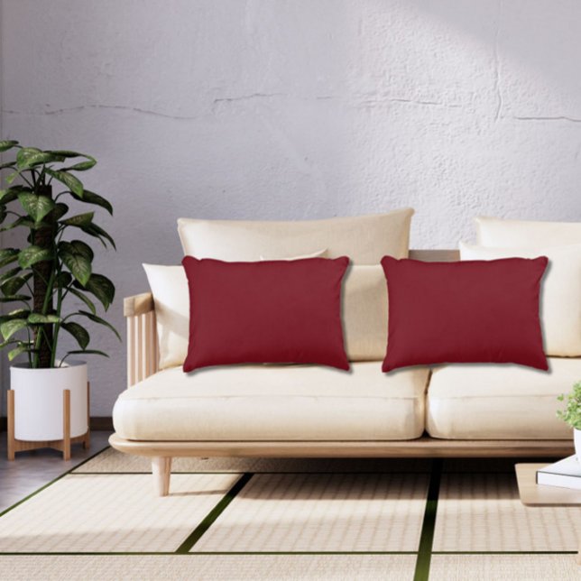 Burgundy Vin Plain Solid Färg Jewel Tone Prydnadskudde (Solid-color burgundy wine throw pillows will add elegance and the richness of jewel tones.)