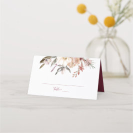 Burgundy Vin-platskort för blommor Placeringskort