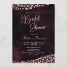 Burgundy Vin Ro Guld Inbjudningskort för möhippan