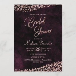 Burgundy Vin Ro Guld Inbjudningskort för möhippan