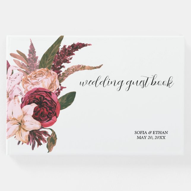 Burgundy Vin Sangria Forest Grönt Gästböcker (Framsida)