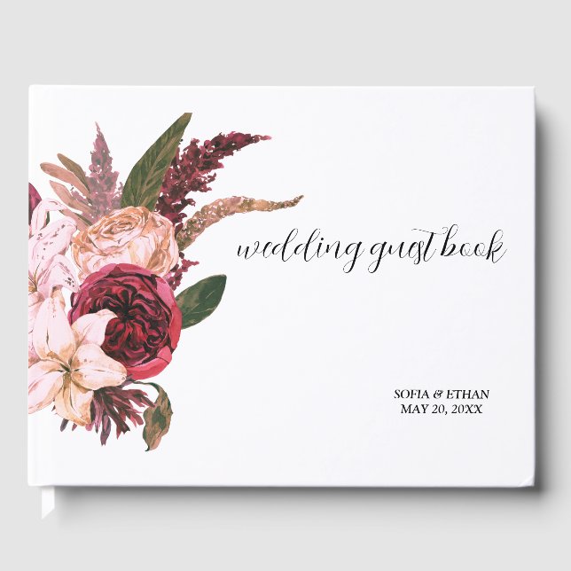 Burgundy Vin Sangria Forest Grönt Gästböcker (Framsida)