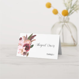 Burgundy Vin Sangria Forest Grönt Place Card Placeringskort