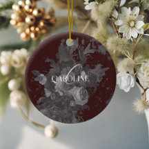 Burgundy Vintage Blommigt still Life-Snyggt