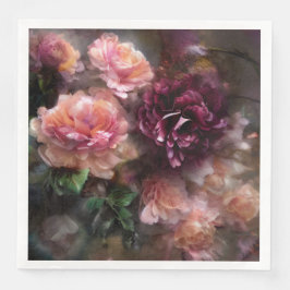 Burgundy Vintage Ro färgat på gammal nederländsk S Pappersservett