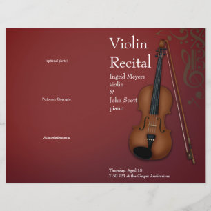 Burgundy Violin Viola Foled Skäl Program