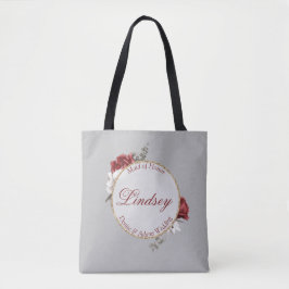 Burgundy  & Vit ros Maid of honor Tygkasse
