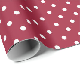 Burgundy | Vita Polka-rotationsvarv Papper Presentpapper