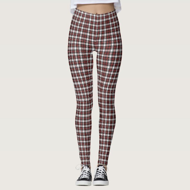 Burgundy/vitkvinna damasker leggings (Framsida)