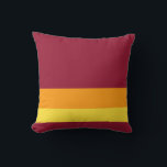 Burgundy w/ Orange och Gult Divider Linjer Kudde<br><div class="desc">En solid burgundi färg dekorativ kudde med gult och orange-delare linjer. Du kan anpassa Shapes Verktyg och/eller Icons verktyg för ytterligare använda. Du kan lägga till text eller överföra en bild för anpassning. Underbar som bröllop-gåva, födelsedagspresent, akademiker, babyduschgåva, Mors dag-gåva, julklapp, tonåring födelsedagspresent och så mycket mer! Köp Ganene the...</div>