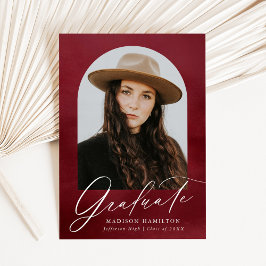 Burgundy Watercolor Arch Photo Studenten Meddelande