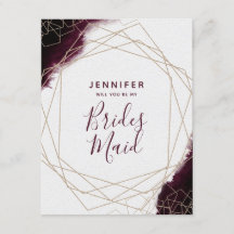 Burgundy Watercolor blir min bridesmaid