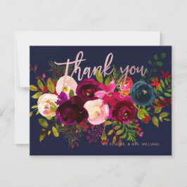 +Burgundy Watercolor Bouquet - tack för dina kort