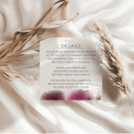 Burgundy Watercolor Bröllop - Elegant Script Tilläggskort