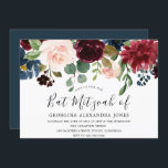 Burgundy Watercolor Flowers Fladdermus Mizvah-inbj Inbjudningar<br><div class="desc">Burgundy Watercolor Flowers Fladdermus Mizvah inbjuder Georgous Burgundy Red Vin Flowers. Passar för alla säsonger Vår Summer,  Winter,  Fall,  Autumn. Underbar Modern Elegant-design Se matchande samling i Niche och Nest Store</div>