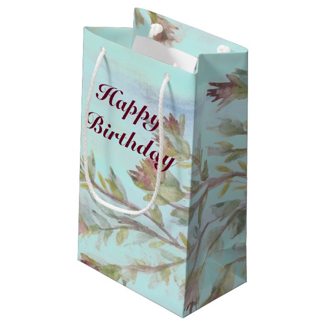 Burgundy Watercolor Gift-säck med lätt skikt (Baksidan Vinklad)