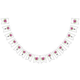 Burgundy Watercolor Peonies Möhippa Vimplar