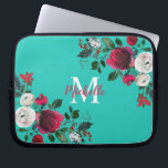 Burgundy Watercolor Peony Ro Blommigt Monogrammed Laptop Fodral<br><div class="desc">Burgundi vattenfärg botaniskt peony ro blommigt girly Laptop sleeve. Burgundy,  marsala,  vit vattenfärgspeony ro,  botaniskt blommigt chich design med mörk grönt löv och bär på akvarier eller turkos. En handskriven typografi med ditt namn,  Monogram och söt faller,  vinterburgundi-peony ro bouquet. Perfekten väljer fall eller vintersäsong. 3334</div>