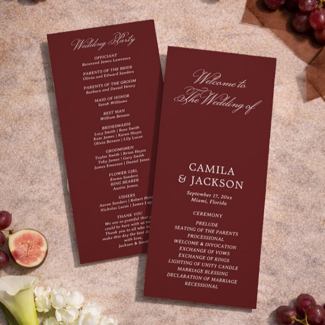 Burgundy Wedding Flat Program (Skapare uppladdad)