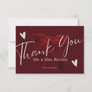 Burgundy wedding thank you cards tack kort