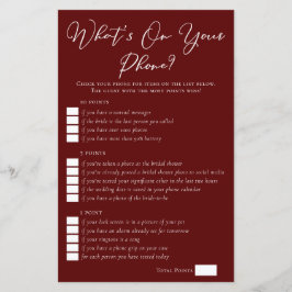 Burgundy What's on Your Mobil Möhippa Game