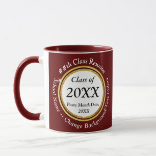 Burgundy, White and Black, Class Reunion Mugg