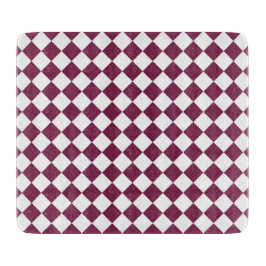 Burgundy White Checker Diamond Pattern