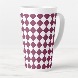 Burgundy White Checker Diamond Pattern