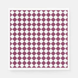 Burgundy White Checker Diamond Pattern Pappersservett