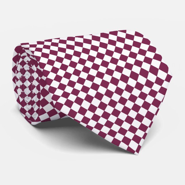 Burgundy White Checker Diamond Pattern Slips (Rullad)