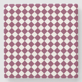 Burgundy White Checker Diamond Pattern Stenunderlägg