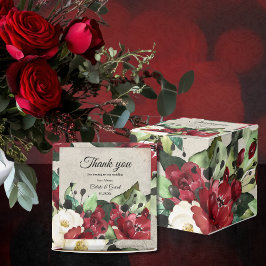 Burgundy White Grönt Blommigt | Grått Grunge Presentaskar