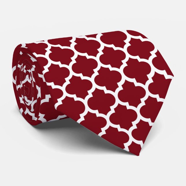 Burgundy White Moroccan Quatrefoil Mönster #5 Slips (Rullad)