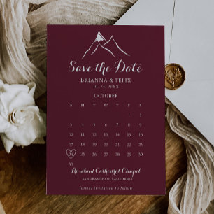 Burgundy White Mountain Spara datumkalender Datumet