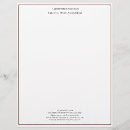 Burgundy White Professionell Business Personlig Brevhuvud