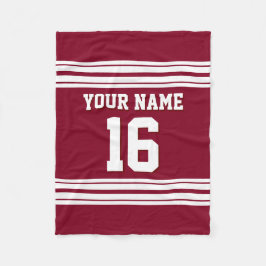 Burgundy White Sports Jersey Fleecefilt