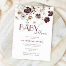 Burgundy Wildblomma Baby i Bloom Baby Shower