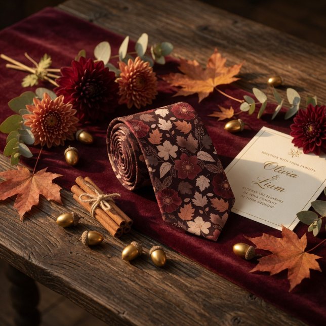 Burgundy Wildflower & Autumn Leaves Rich Copper Slips (Skapare uppladdad)