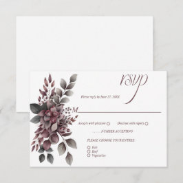Burgundy Wine and Sage Floral | OSA Kort