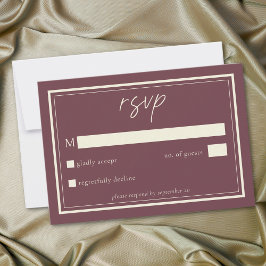 Burgundy Wine Minimalist Frame Wedding OSA Kort