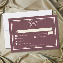 Burgundy Wine Minimalist Frame Wedding OSA Kort